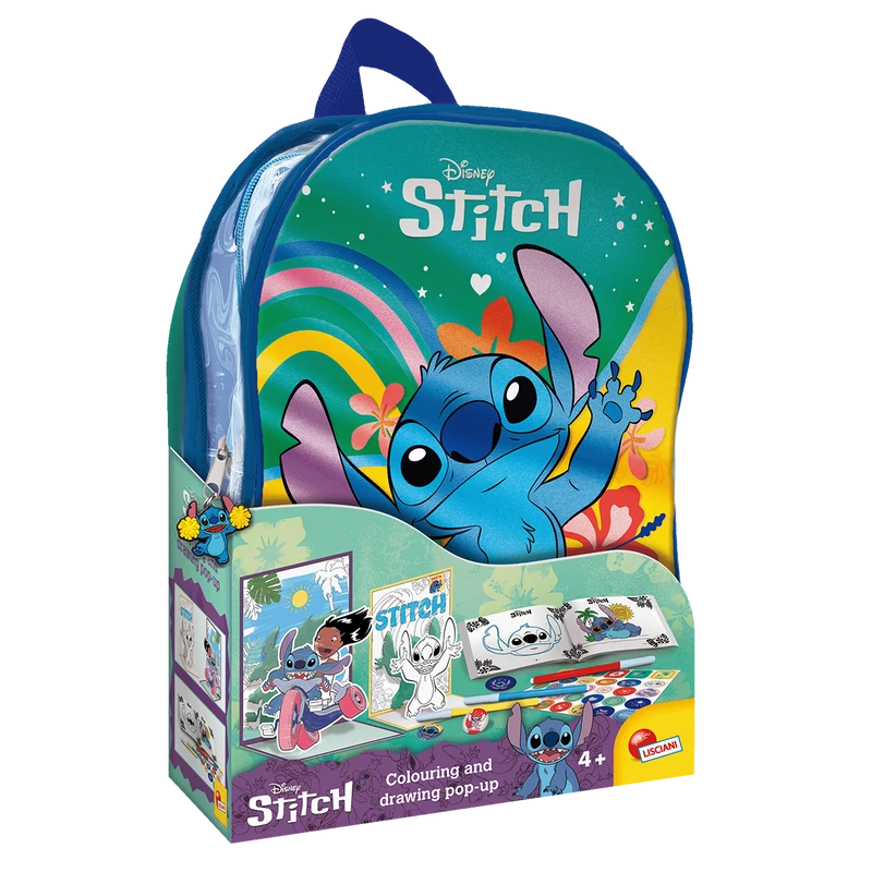 Disney Stitch kifestő és rajzkészlet hátizsákban