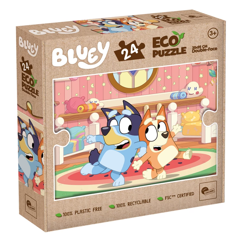 Bluey 2 az 1-ben 24 darabos Eco mini puzzle és színező 35x25 cm