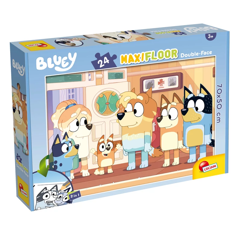 Bluey - MaxiFloor kétoldalas puzzle 24 darabos - 50 × 70 cm