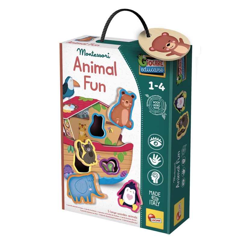 Montessori Baby Wood - Állatos formaillesztő játék
