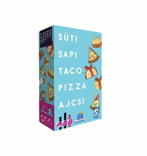 Süti, sapi, taco, pizza, ajcsi társasjáték